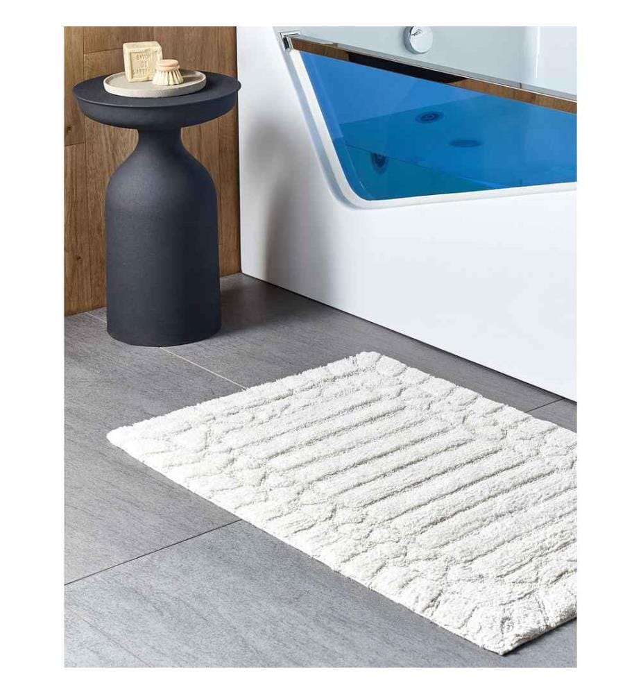 Tapis de bain TEKKE Beige clair 60 x 90 cm Coton