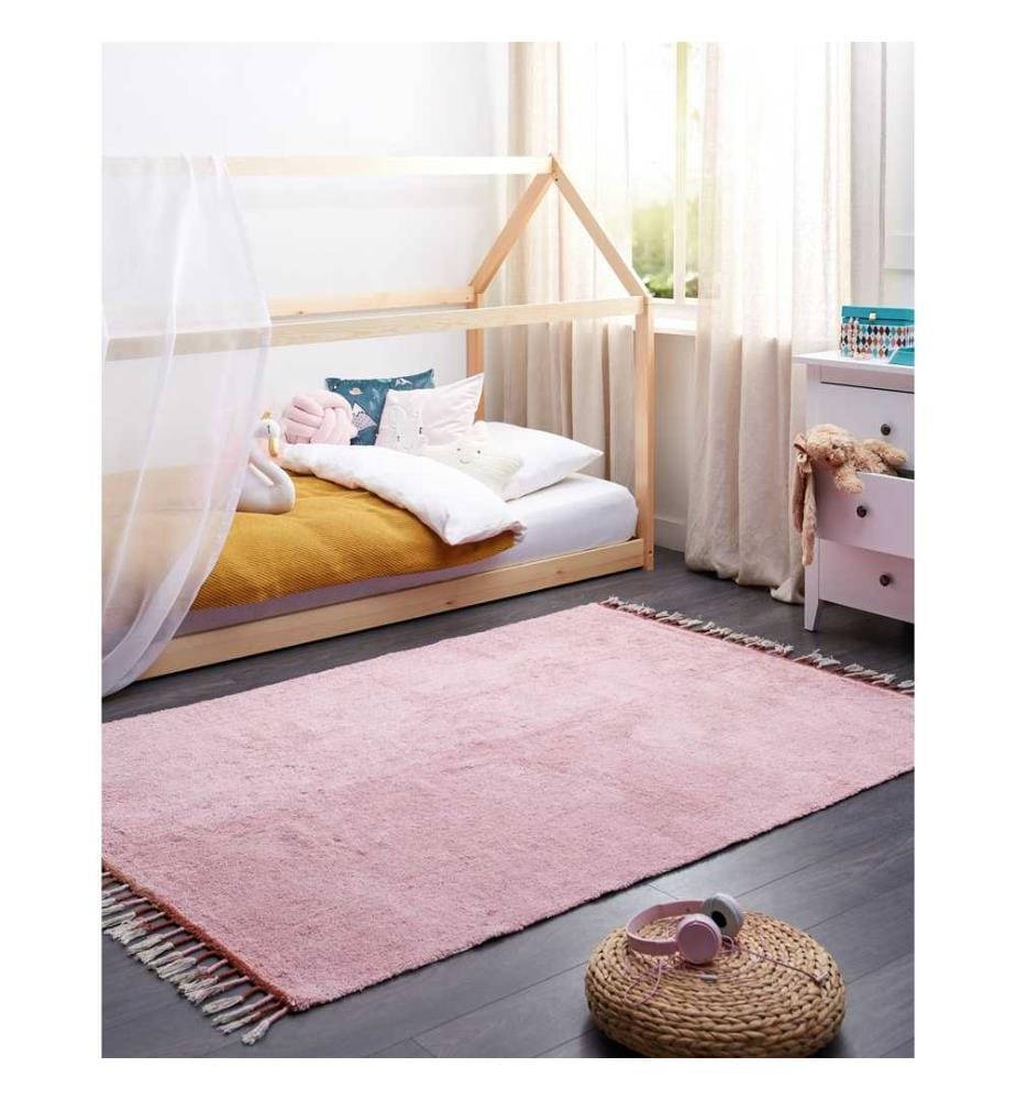 Kinderteppich CAPARLI Rosa 140 x 200 cm Baumwolle