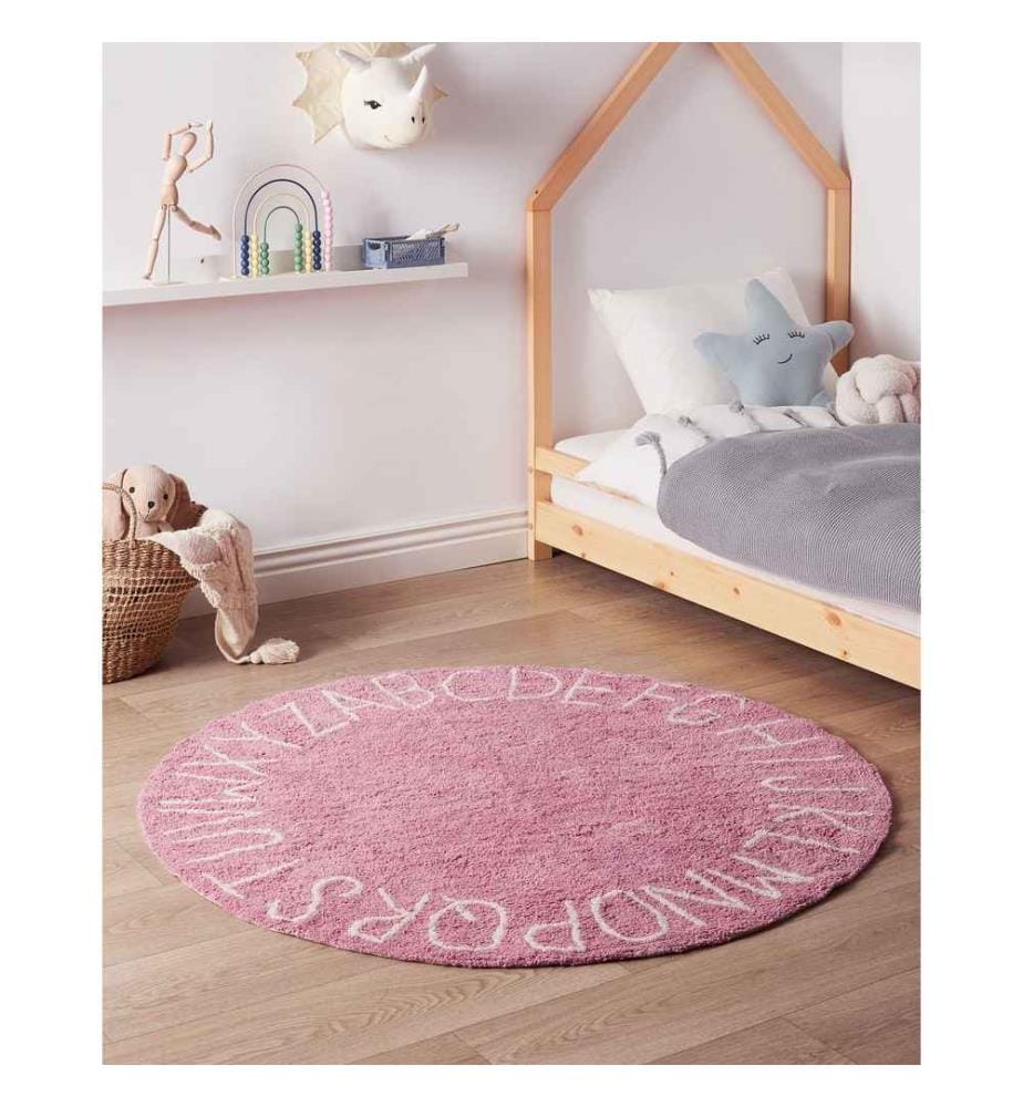 Tapis enfant VURGUN Rose ø 120 cm Coton