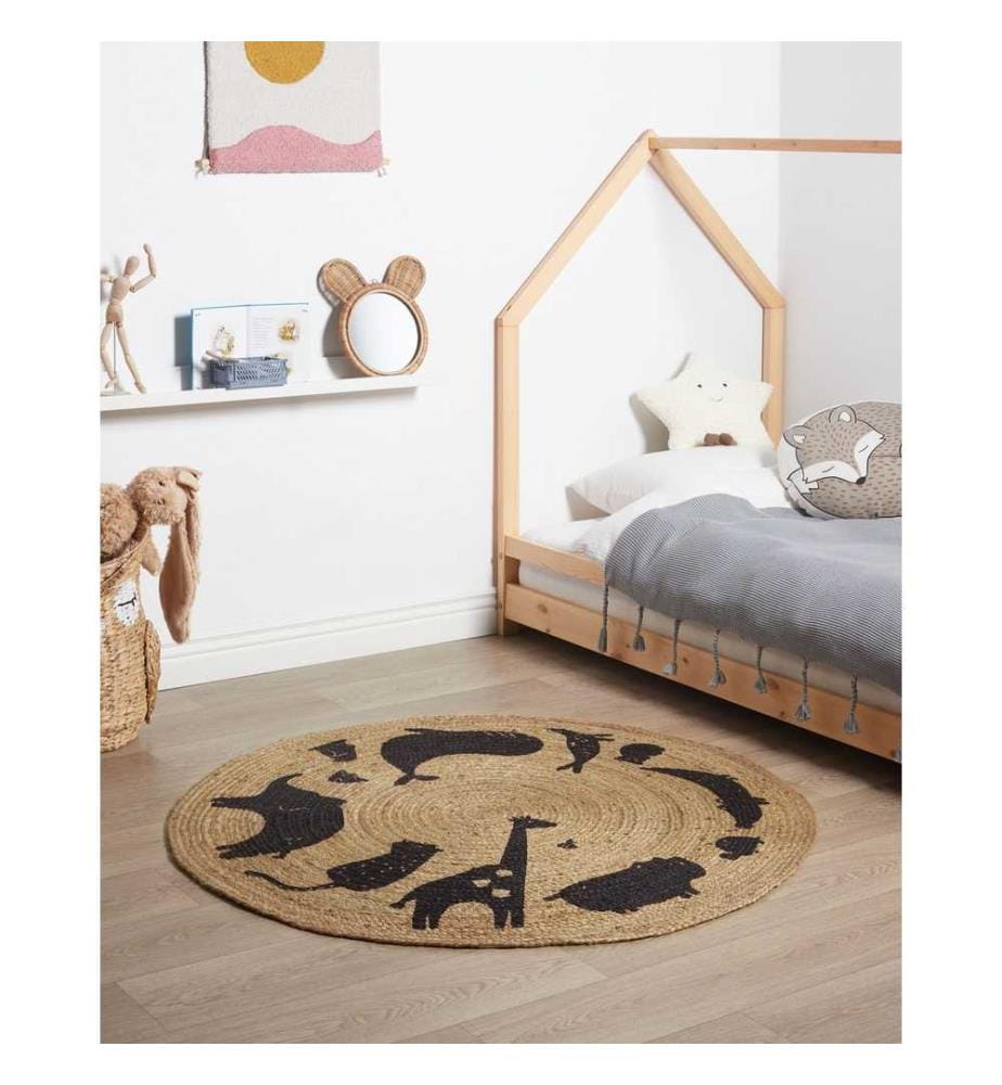 Kinderteppich EARTH Beige ø 120 cm Jute