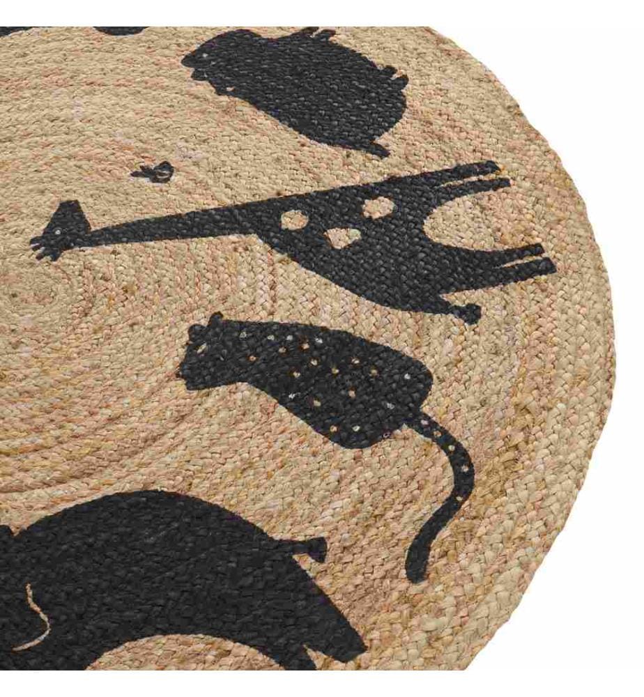 Kinderteppich EARTH Beige ø 120 cm Jute