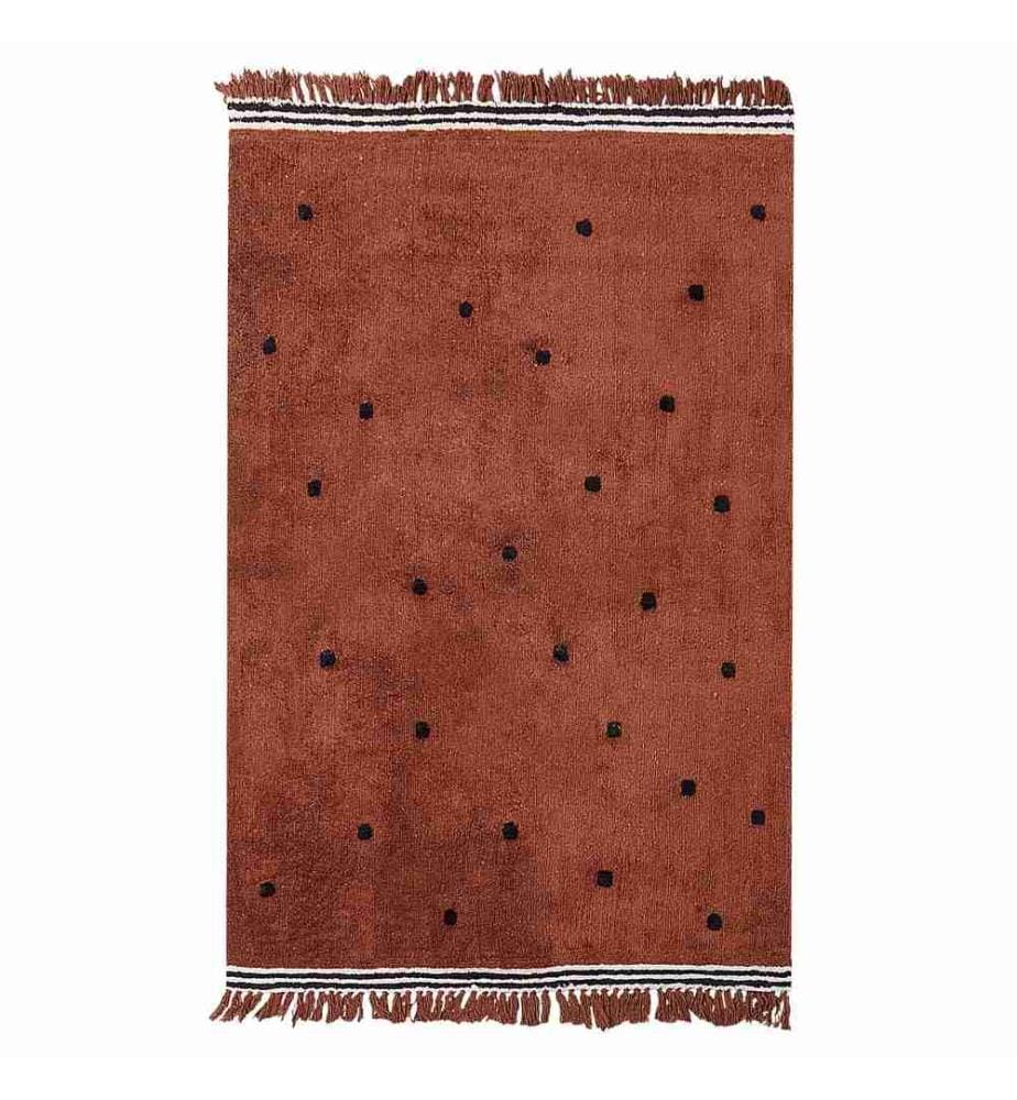 Kinderteppich LAZA Braun 140 x 200 cm Baumwolle