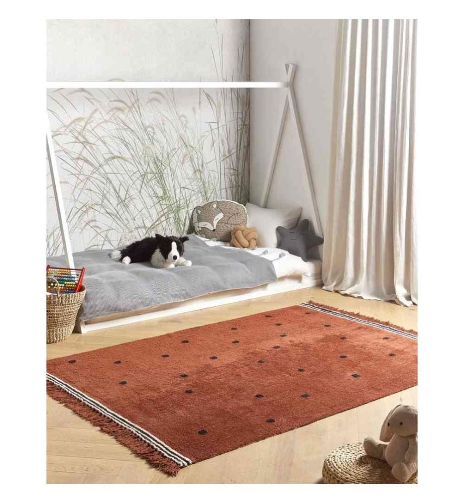 Kinderteppich LAZA Braun 140 x 200 cm Baumwolle