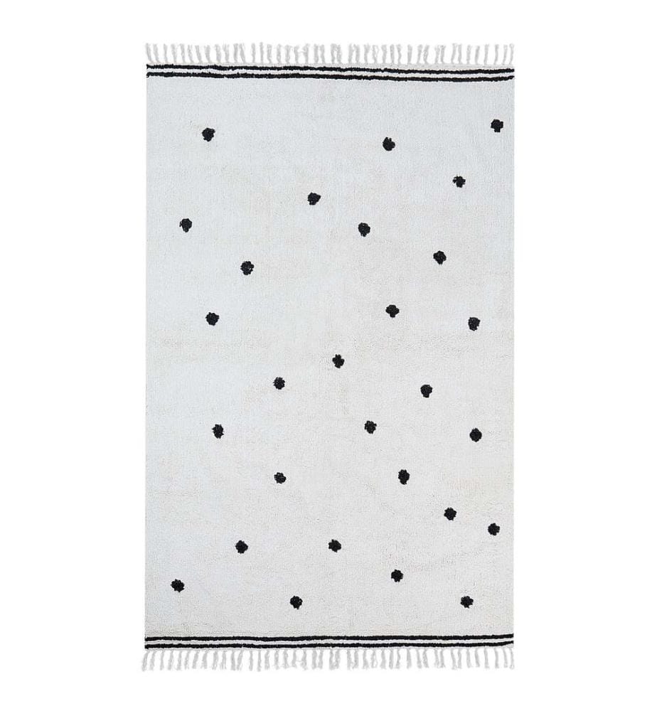 Kinderteppich LAZA Cremeweiss 140 x 200 cm Baumwolle