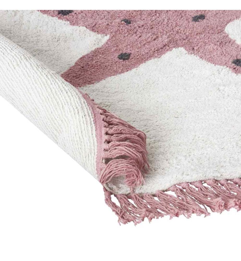 Tapis enfant STARS Blanc cassé ø 120 cm Coton