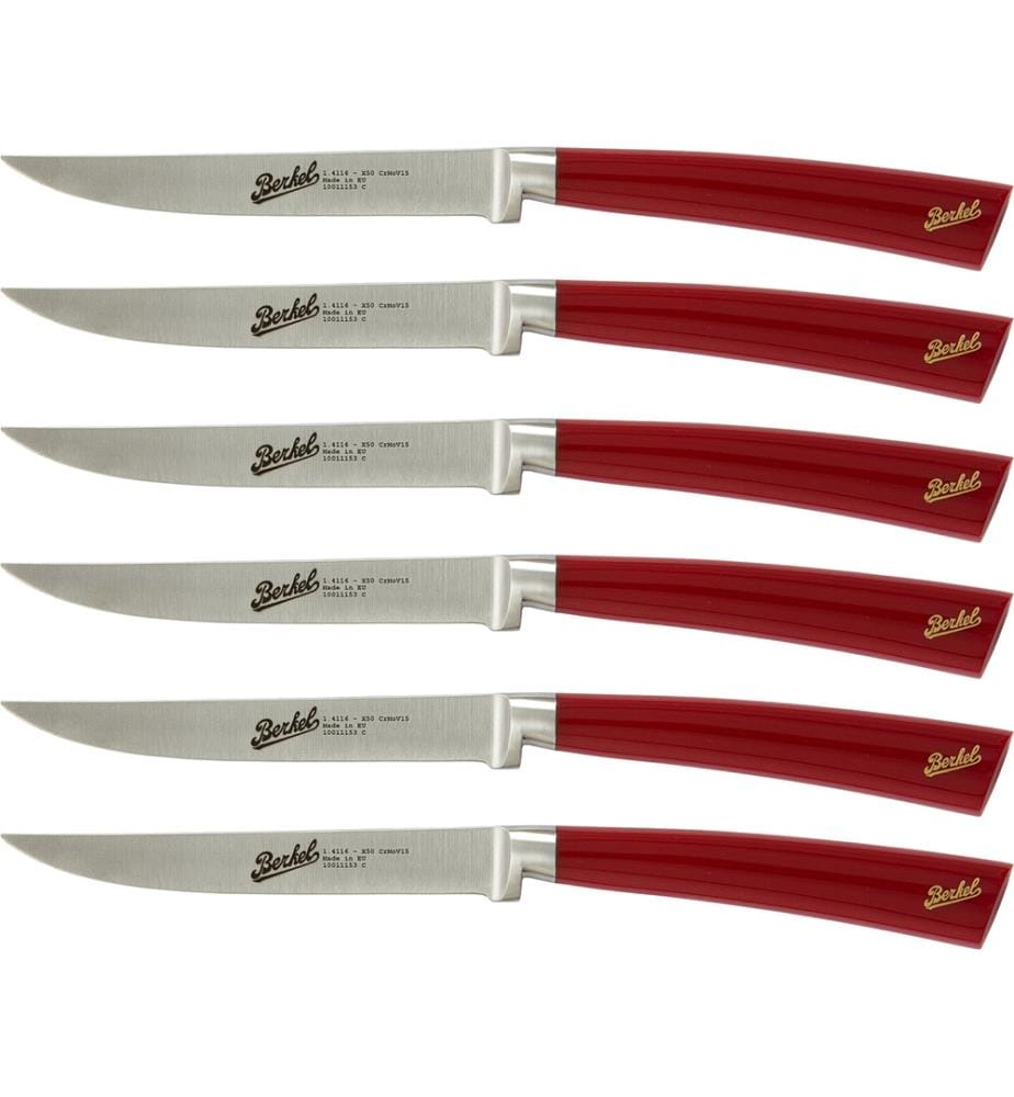 Elegance Red - Set di 6 coltelli da bistecca