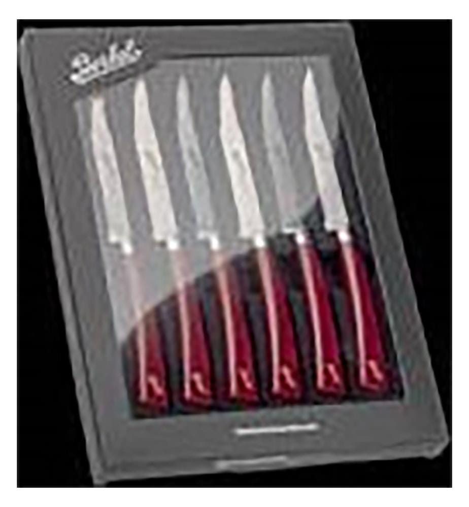 Elegance Red - Set di 6 coltelli da bistecca