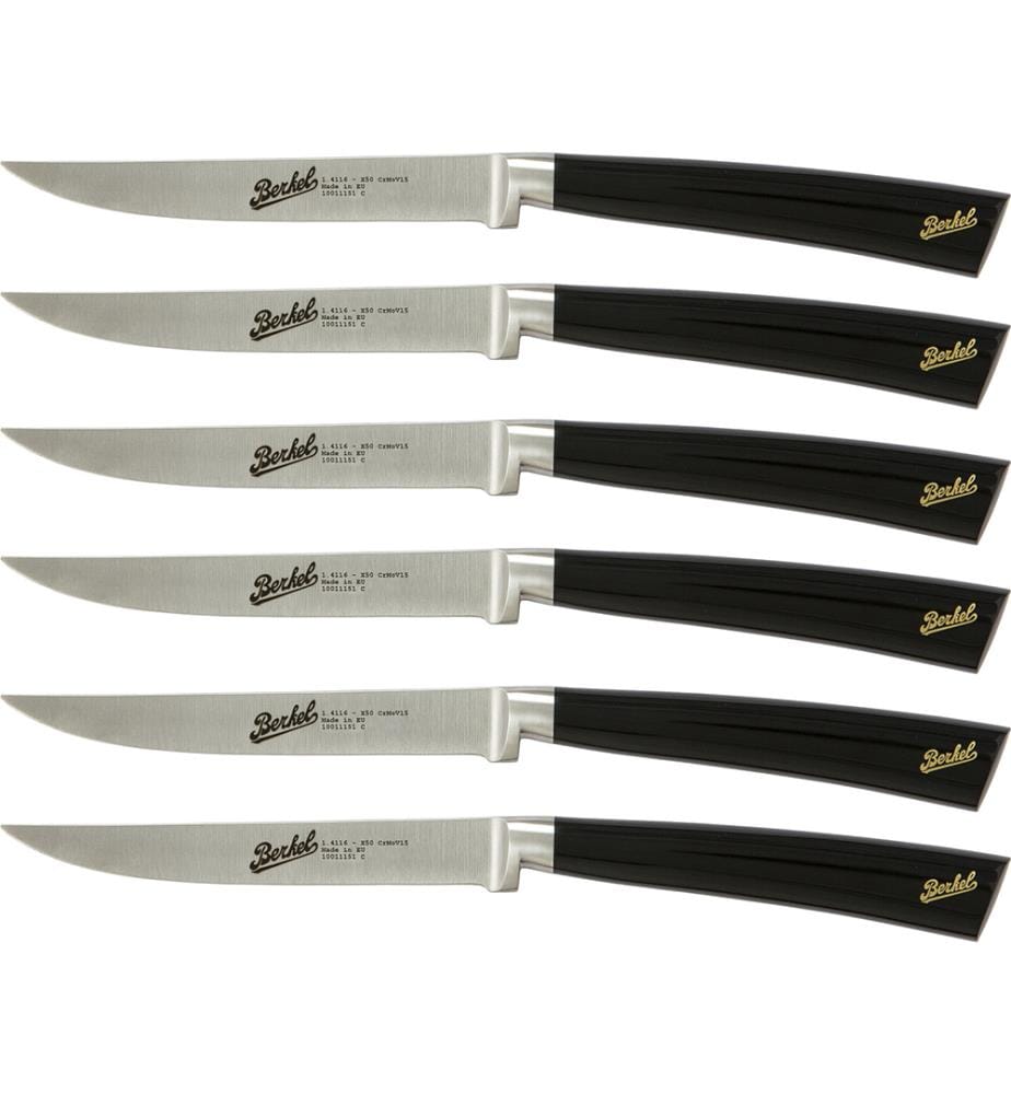 Elegance Black - Set di 6 coltelli da bistecca