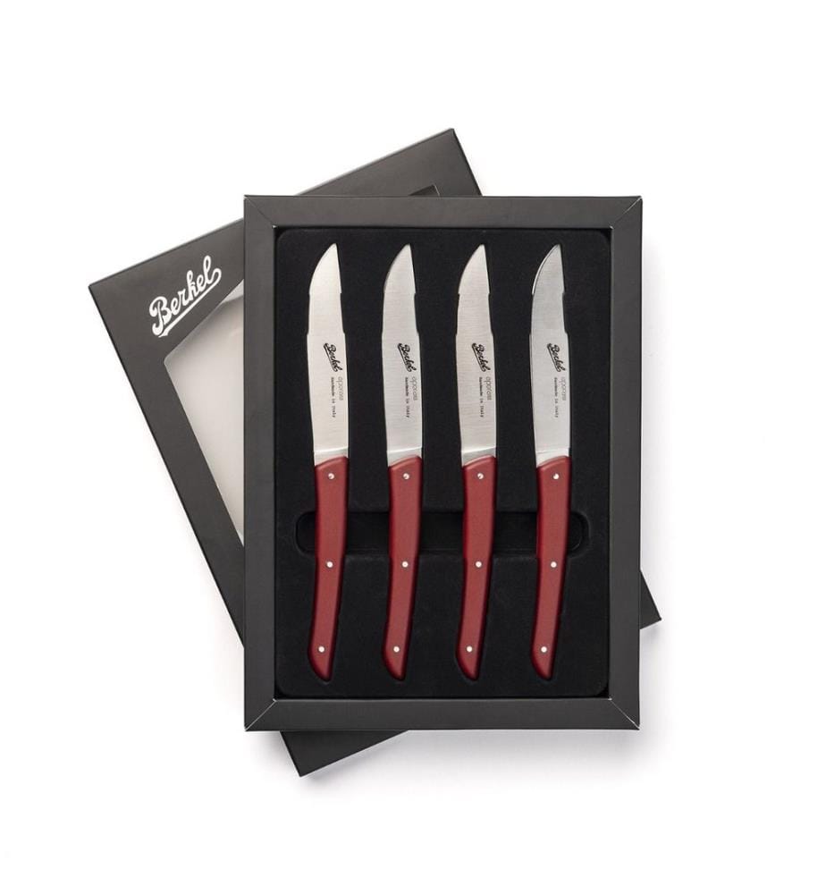 Color Set de 4 couteaux à steak rouge dentelé
