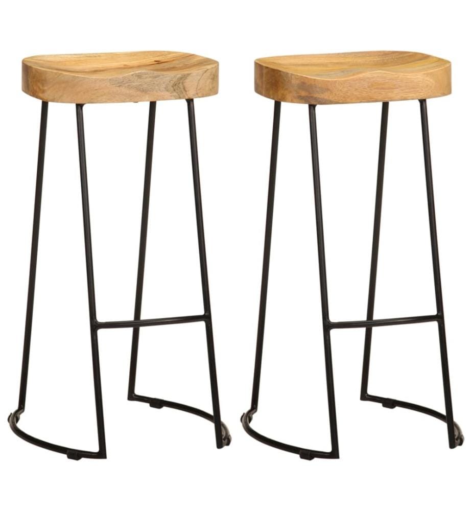 Barhocker 2 Stk. Mango Massivholz