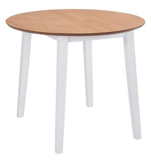 Table à manger ronde à abattant MDF blanc