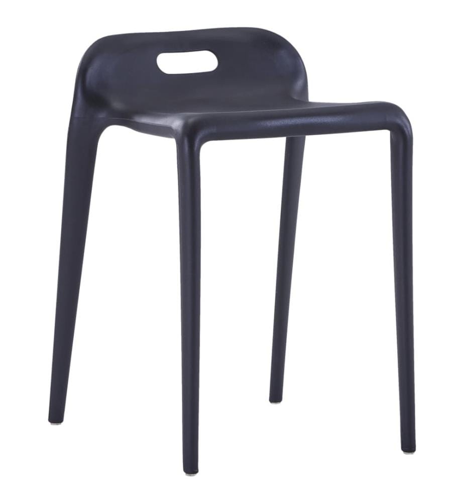 Stapelbare Hocker 4 Stk. Schwarz Kunststoff