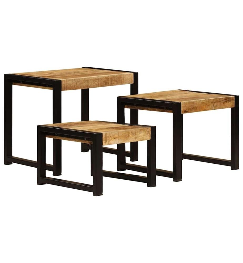 Satztische 3 Stk. Massivholz Mango