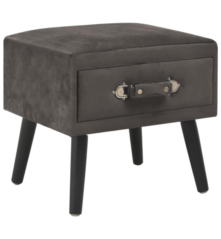 Table de chevet Gris 40x35x40 cm Velours