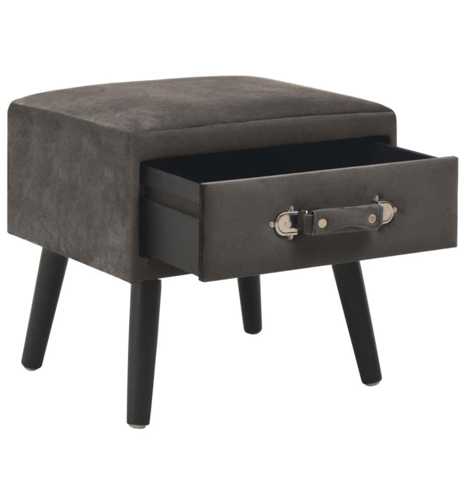 Table de chevet Gris 40x35x40 cm Velours