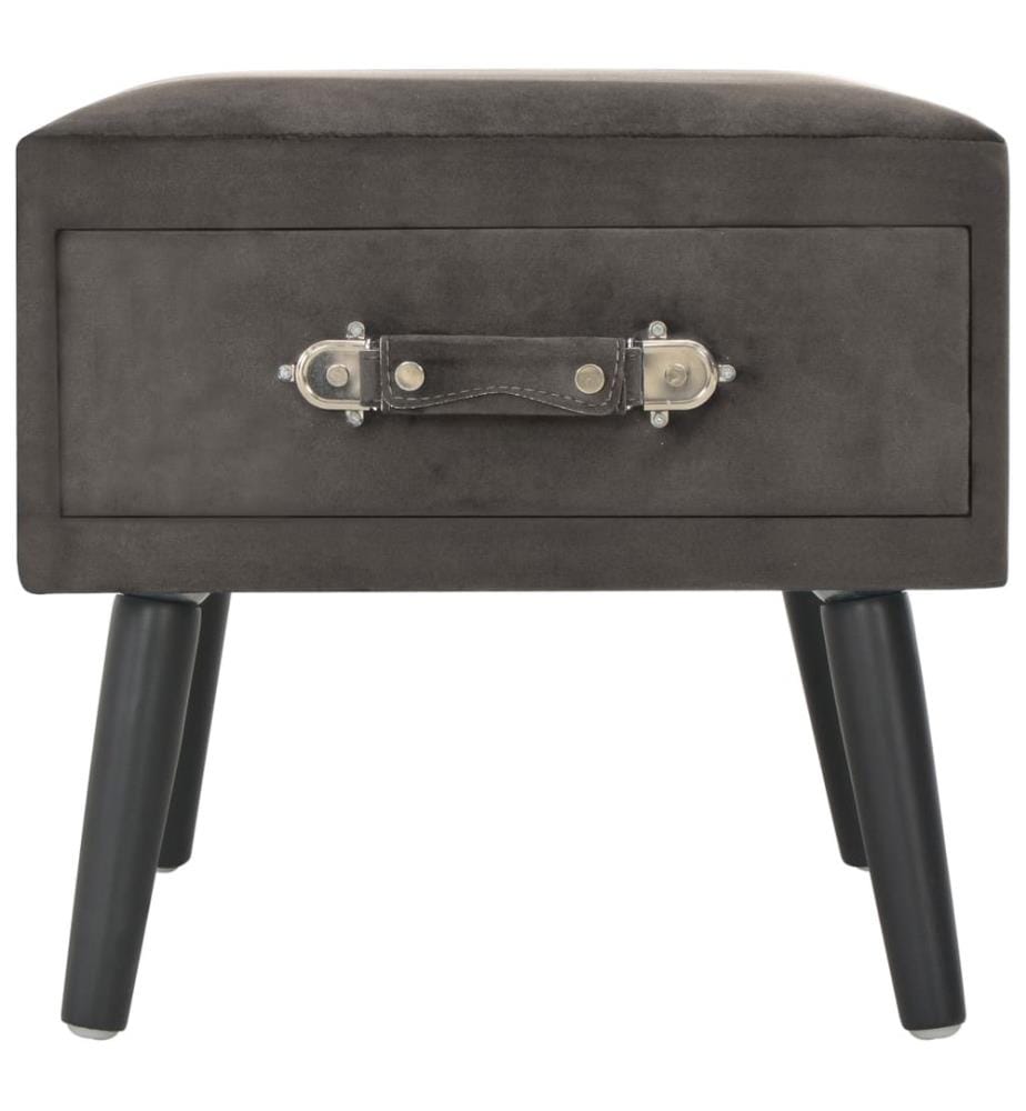 Table de chevet Gris 40x35x40 cm Velours
