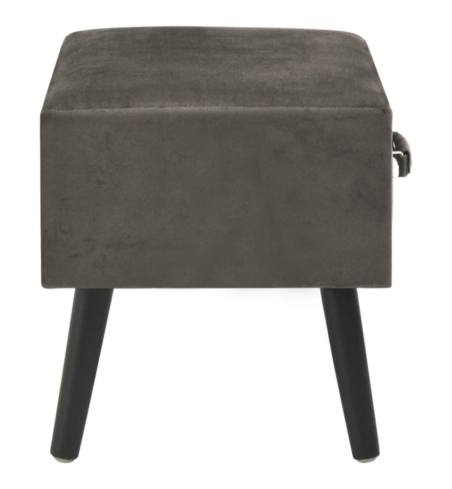Table de chevet Gris 40x35x40 cm Velours