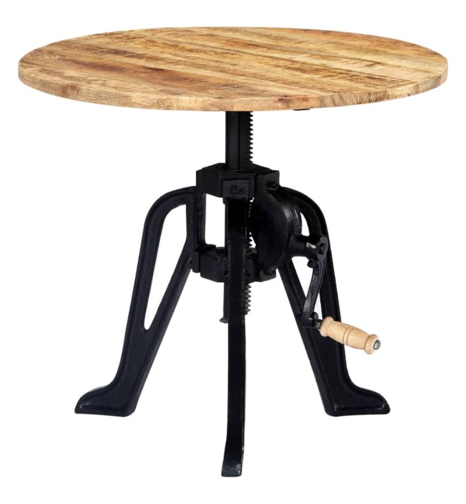 Beistelltisch 60×(46-63) cm Massivholz Mango und Gusseisen
