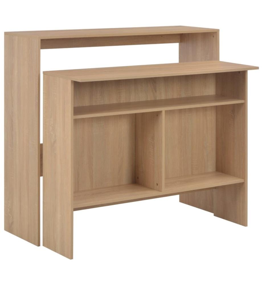 Table de bar avec 2 dessus de table Chêne 130x40x120 cm