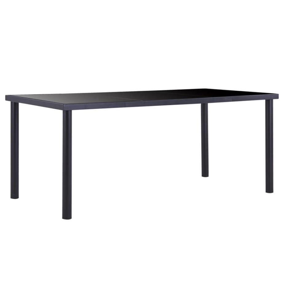 Table à manger Noir 180x90x75 cm Verre trempé