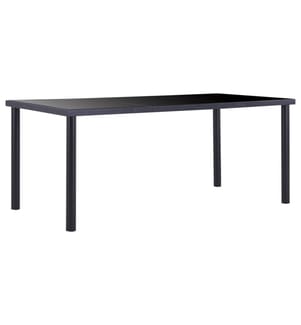 Table à manger Noir 180x90x75 cm Verre trempé