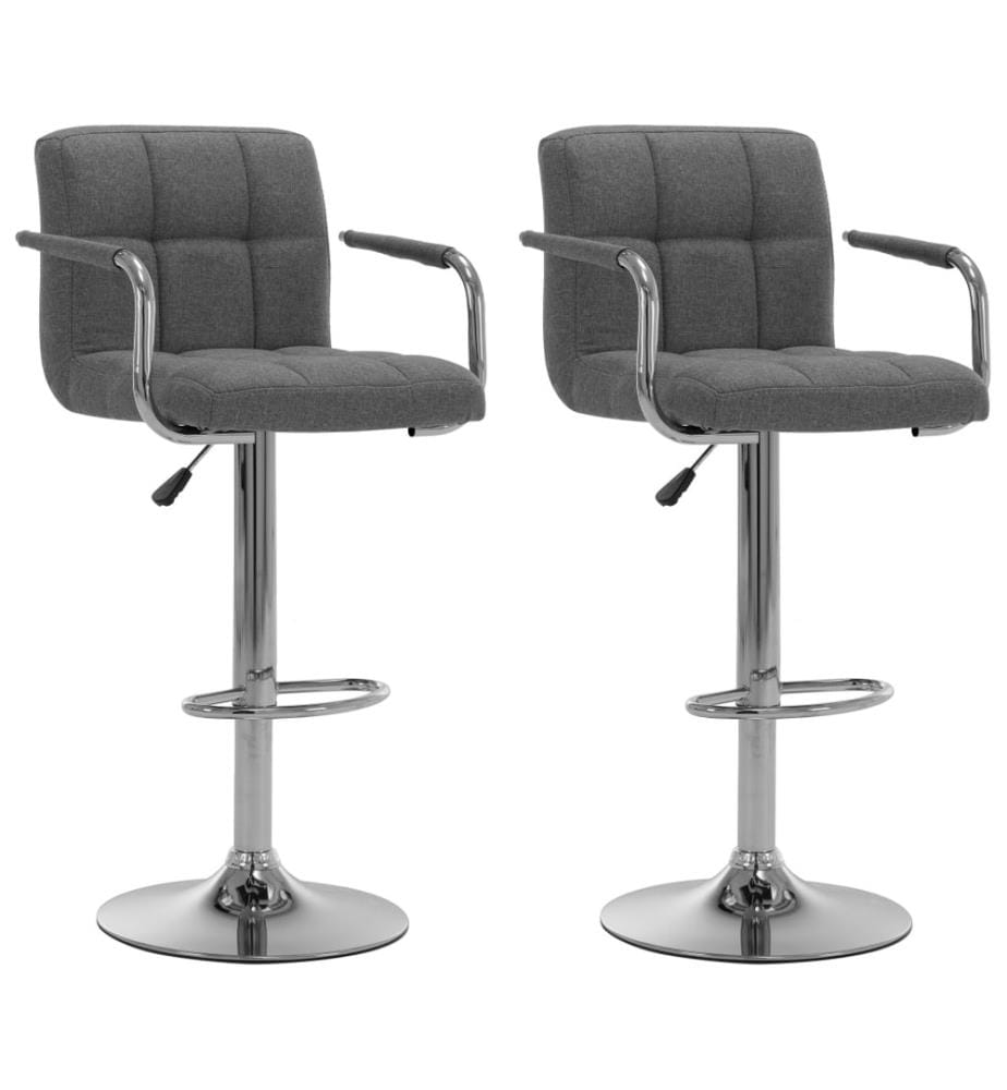Barhocker 2 Stk. Hellgrau Stoff