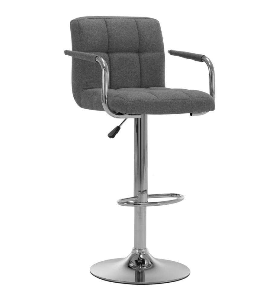Barhocker 2 Stk. Hellgrau Stoff
