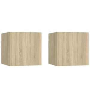 Nachttische 2 Stk. Sonoma-Eiche 30,5x30x30 cm Holzwerkstoff