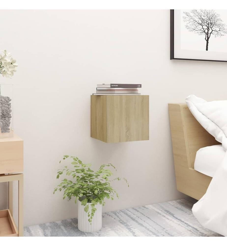 Tables de chevet 2pcs Chêne sonoma 30,5x30x30cm Bois ingénierie