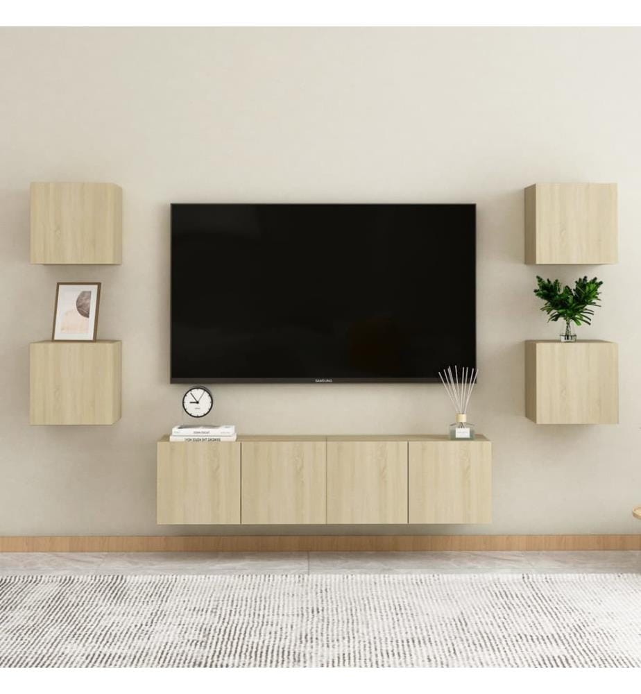 Tables de chevet 2pcs Chêne sonoma 30,5x30x30cm Bois ingénierie
