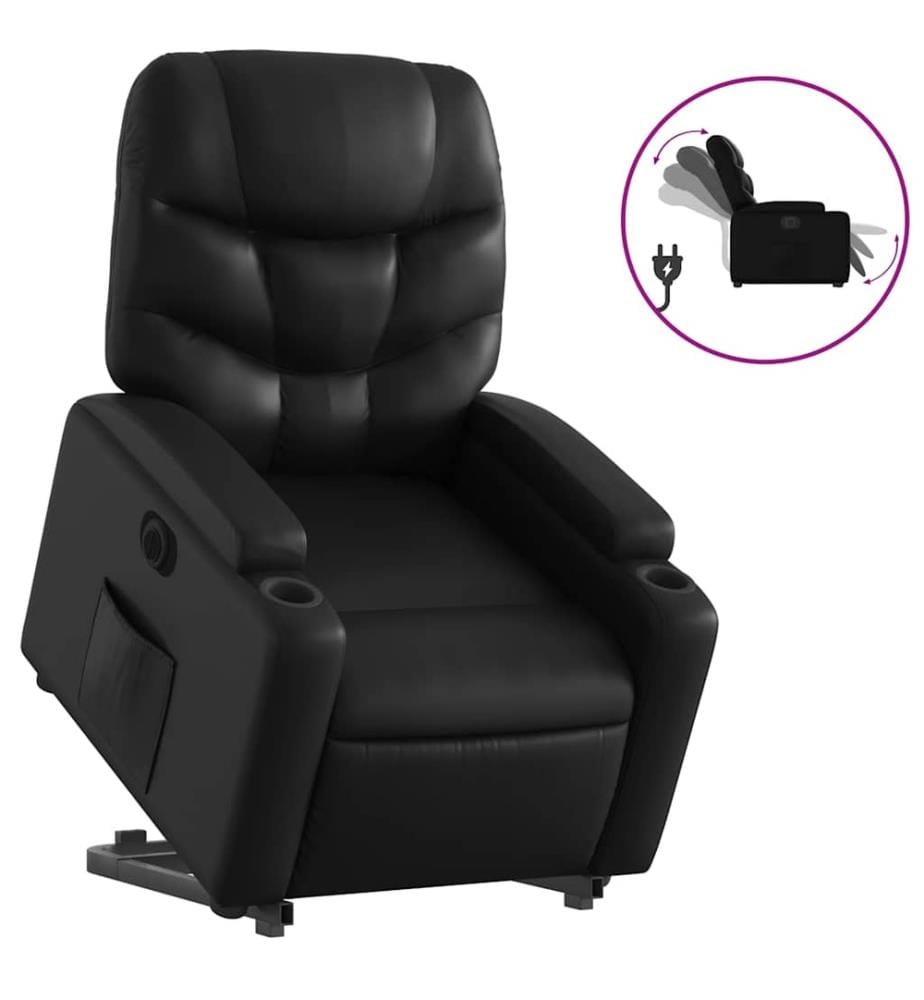Fauteuil inclinable électrique noir similicuir