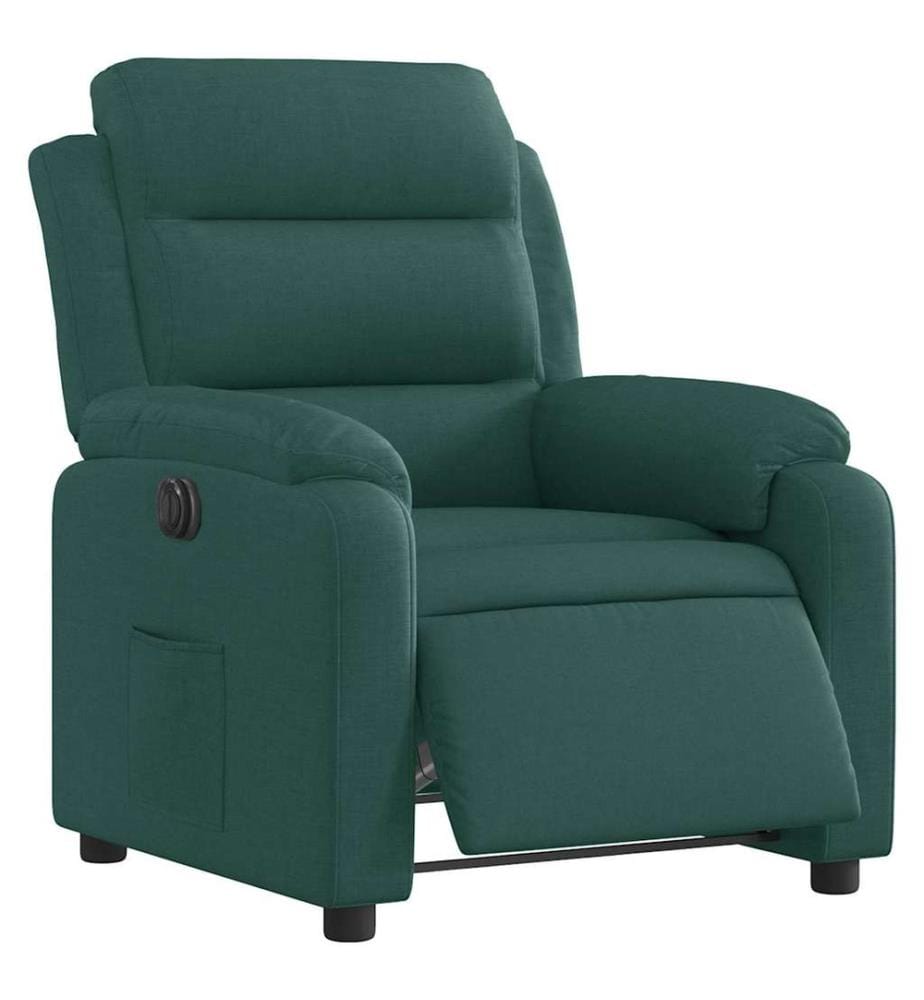 Fauteuil inclinable électrique Vert foncé Tissu