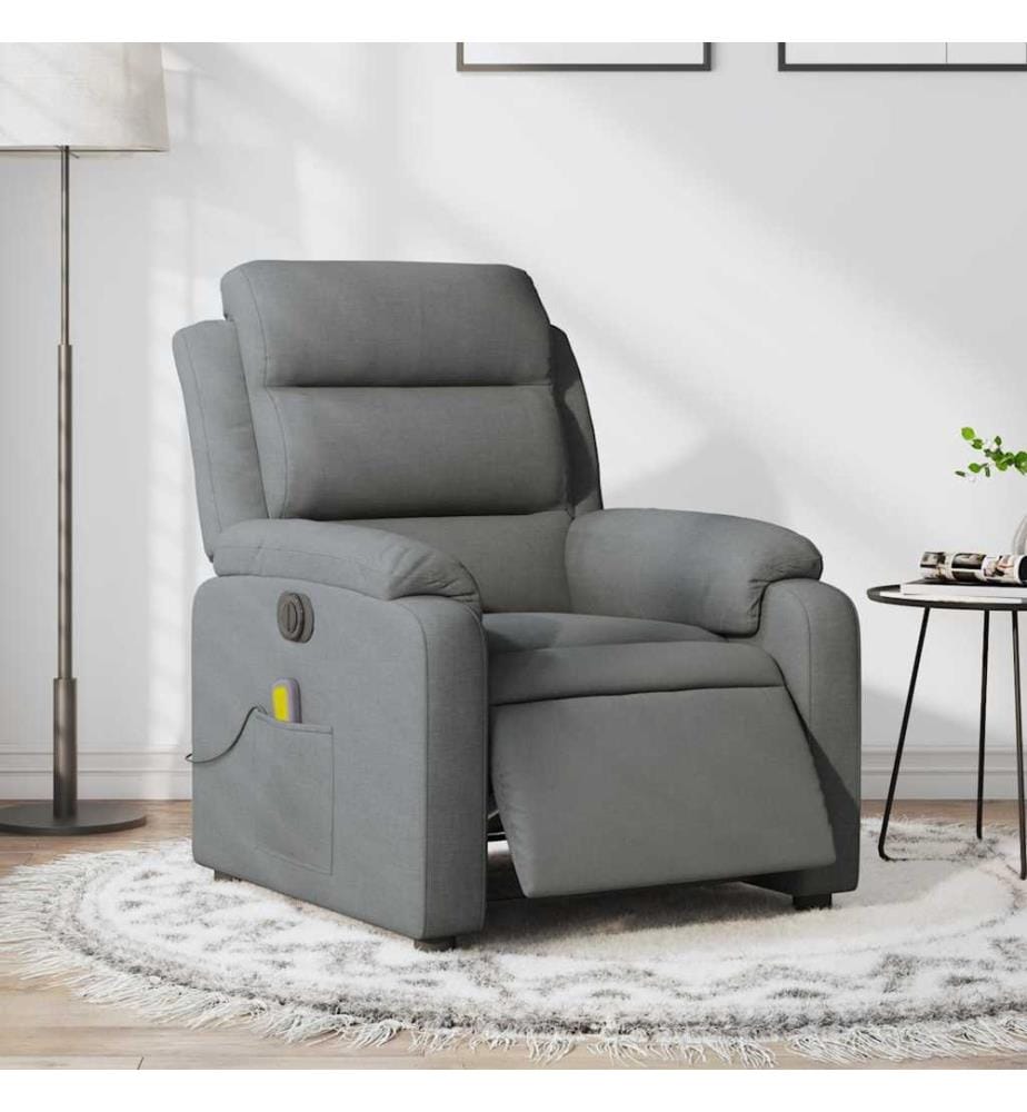 Massagesessel Elektrisch Dunkelgrau Stoff