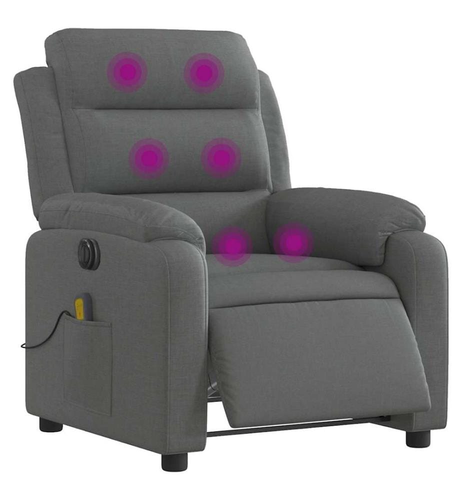 Massagesessel Elektrisch Dunkelgrau Stoff