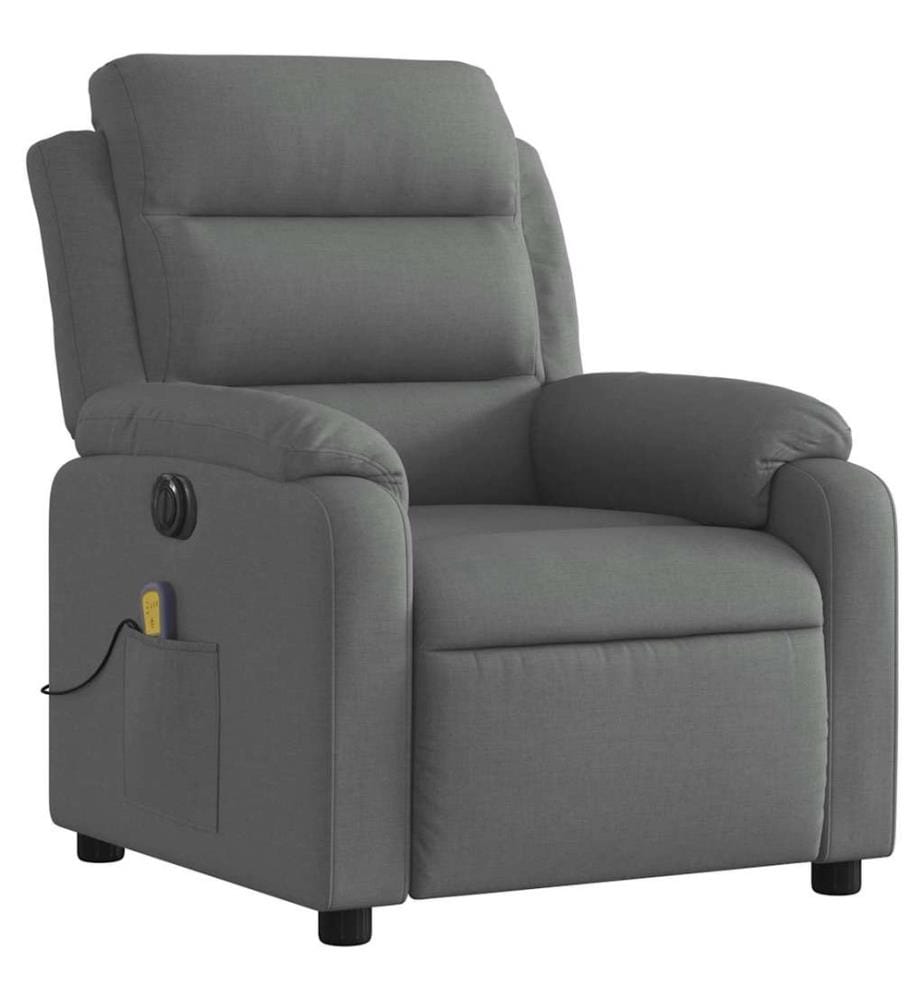Massagesessel Elektrisch Dunkelgrau Stoff