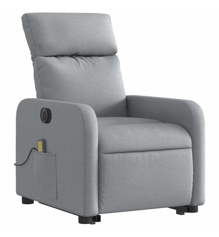 Fauteuil inclinable de massage électrique Gris clair Tissu