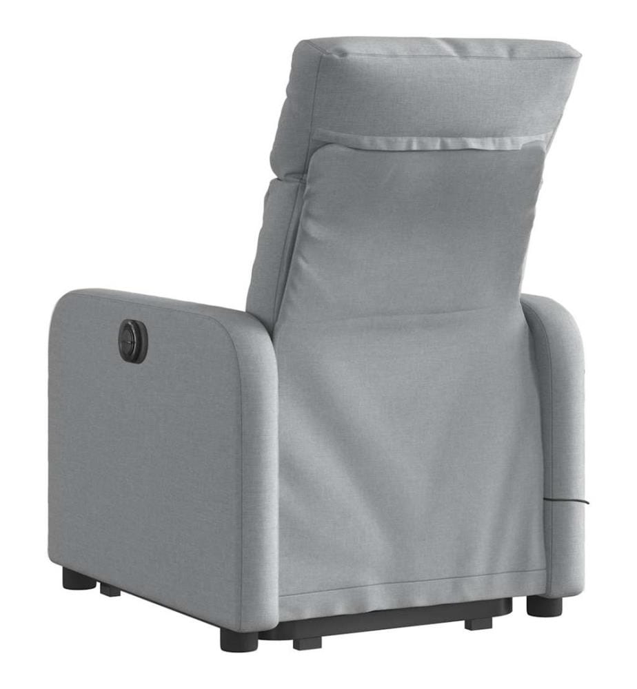 Fauteuil inclinable de massage électrique Gris clair Tissu