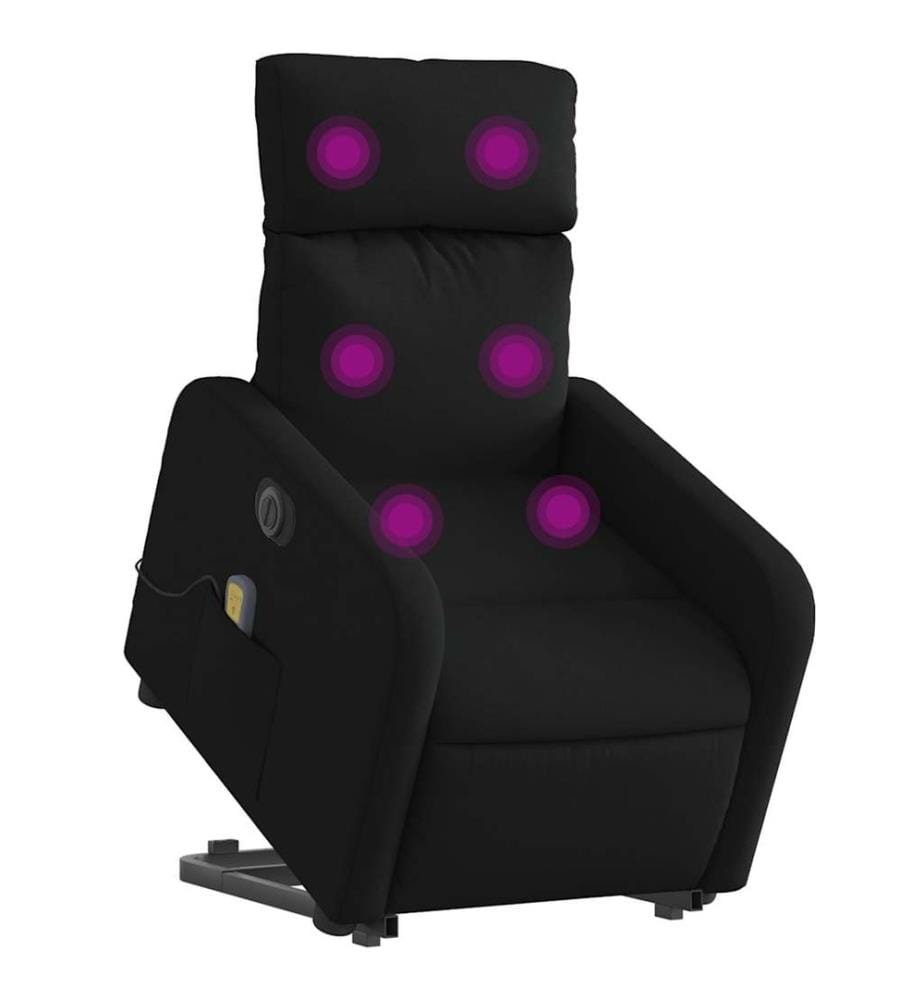 Fauteuil inclinable de massage électrique Noir Tissu
