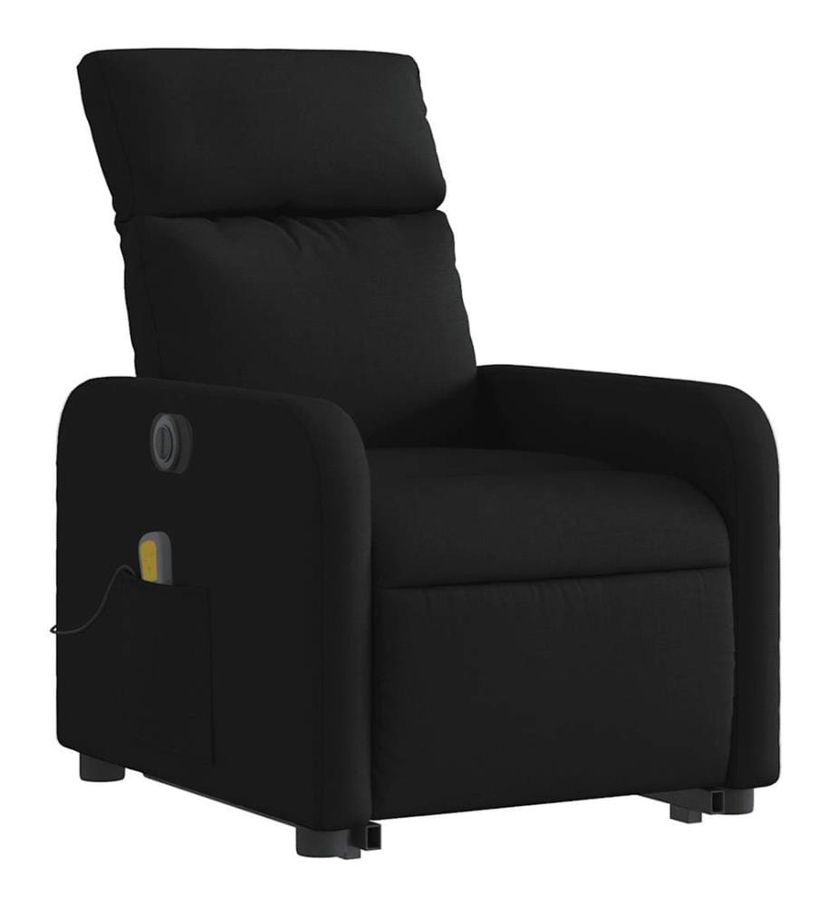 Fauteuil inclinable de massage électrique Noir Tissu