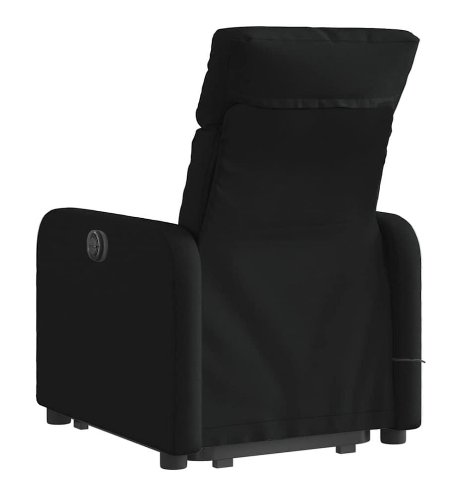 Fauteuil inclinable de massage électrique Noir Tissu