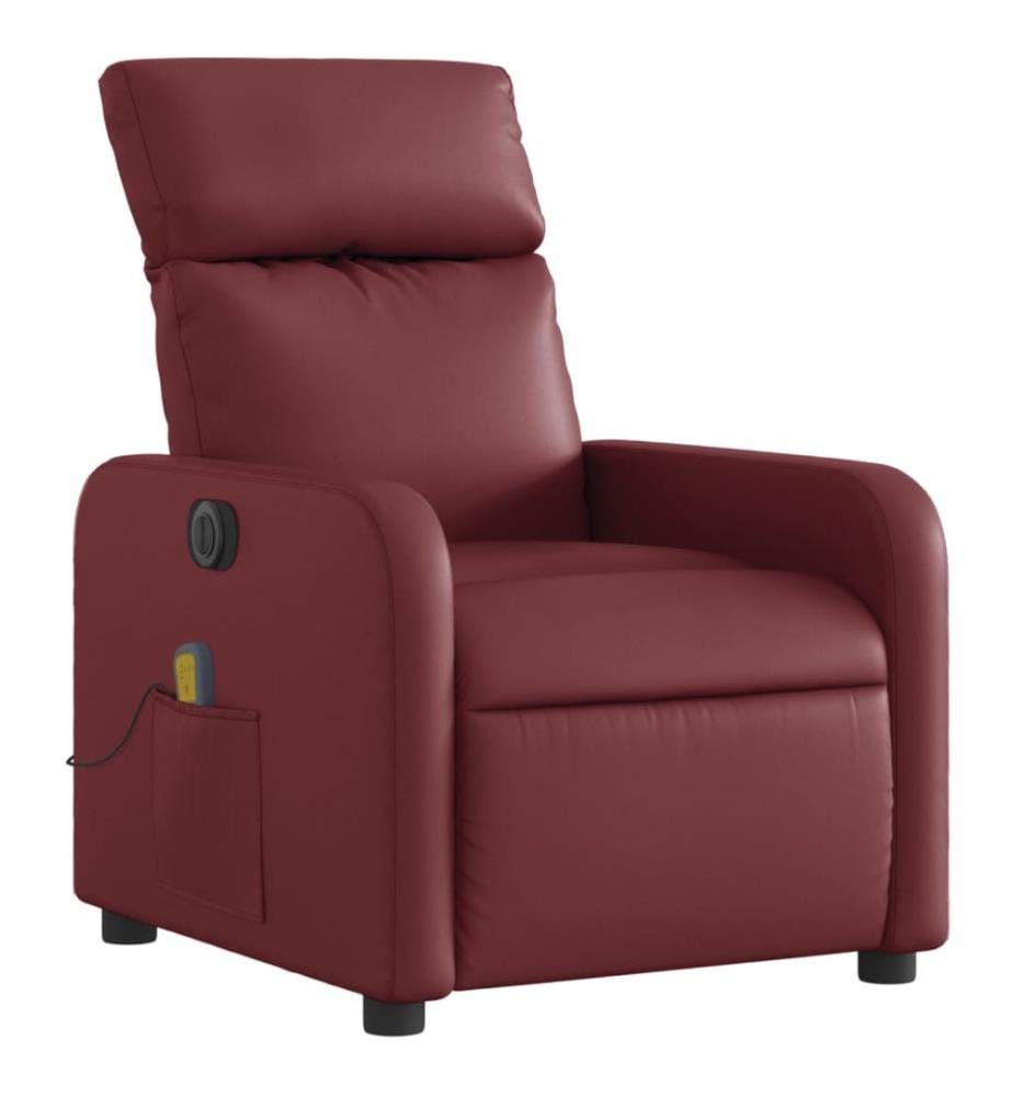 Fauteuil de massage inclinable électrique rouge bordeaux