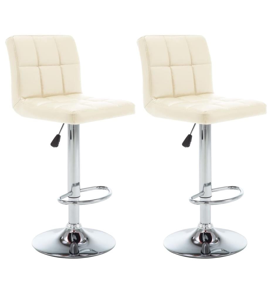 Barhocker 2 Stk. Creme Kunstleder
