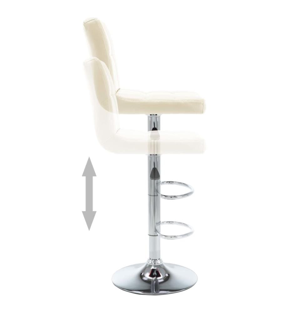 Barhocker 2 Stk. Creme Kunstleder