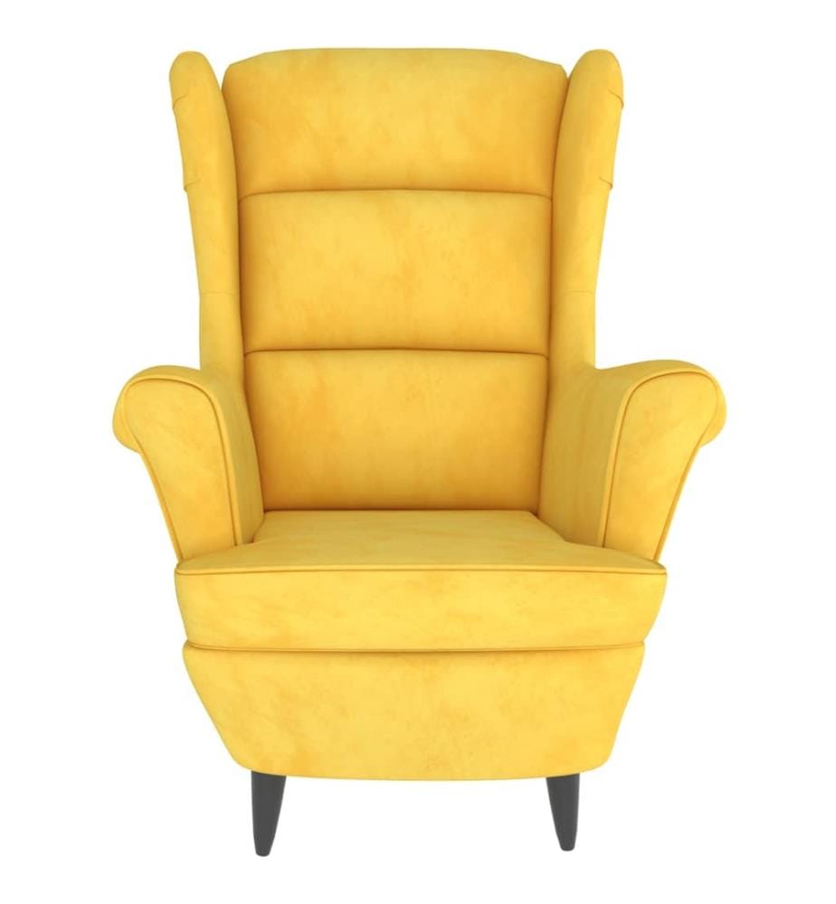 Fauteuil jaune moutarde velours