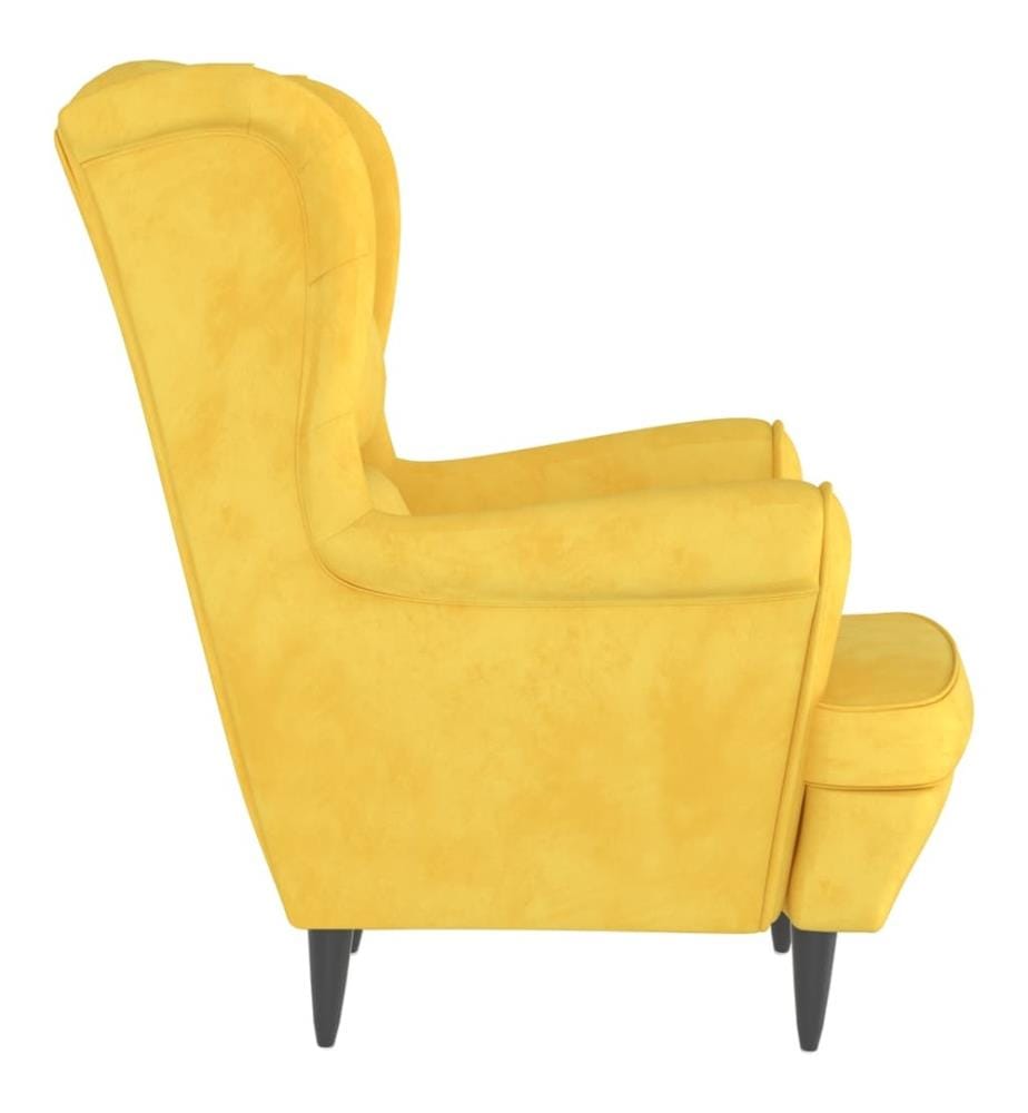 Fauteuil jaune moutarde velours