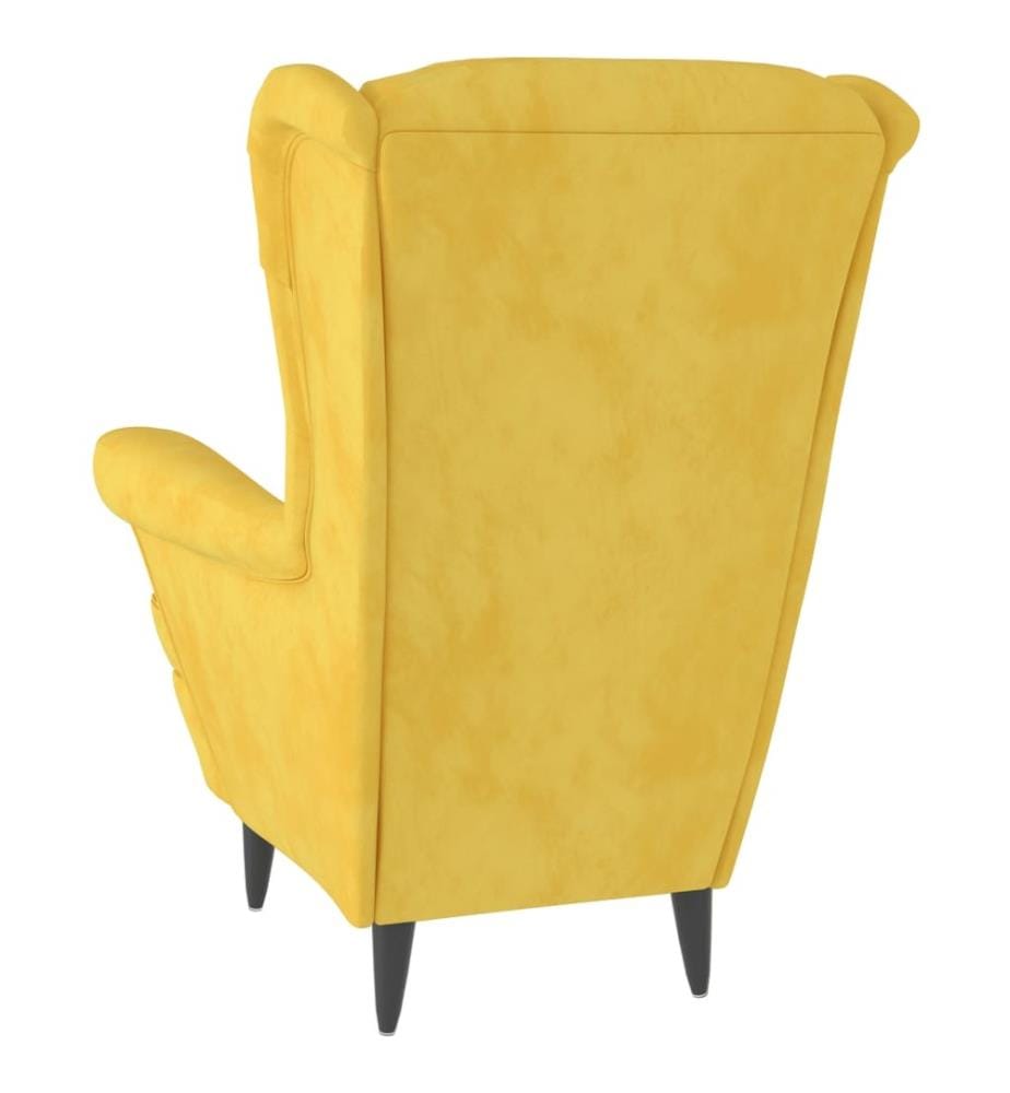 Fauteuil jaune moutarde velours