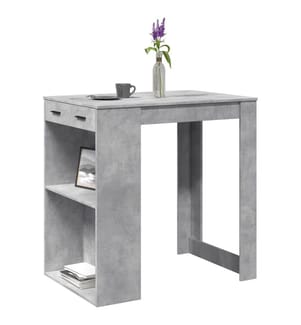 Table de bar gris béton 102x70x103,5 cm bois d'ingénierie