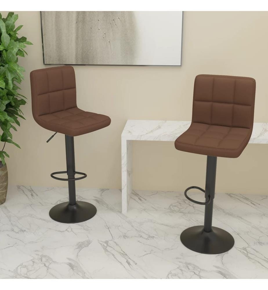 Barhocker 2 Stk. Braun Stoff