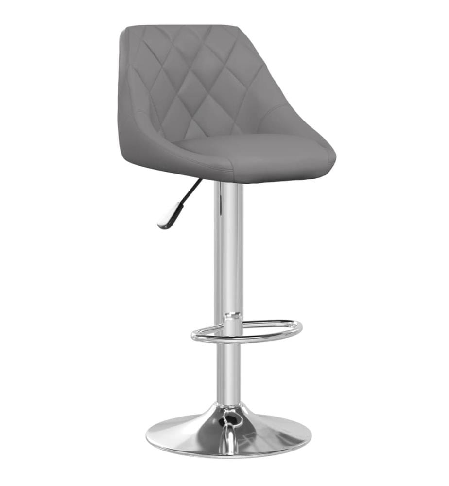 Tabourets de bar lot de 2 gris similicuir