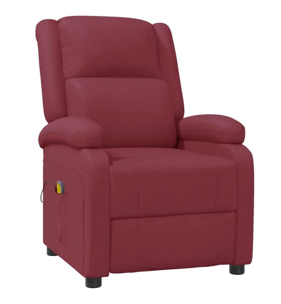 Massagesessel Weinrot Kunstleder